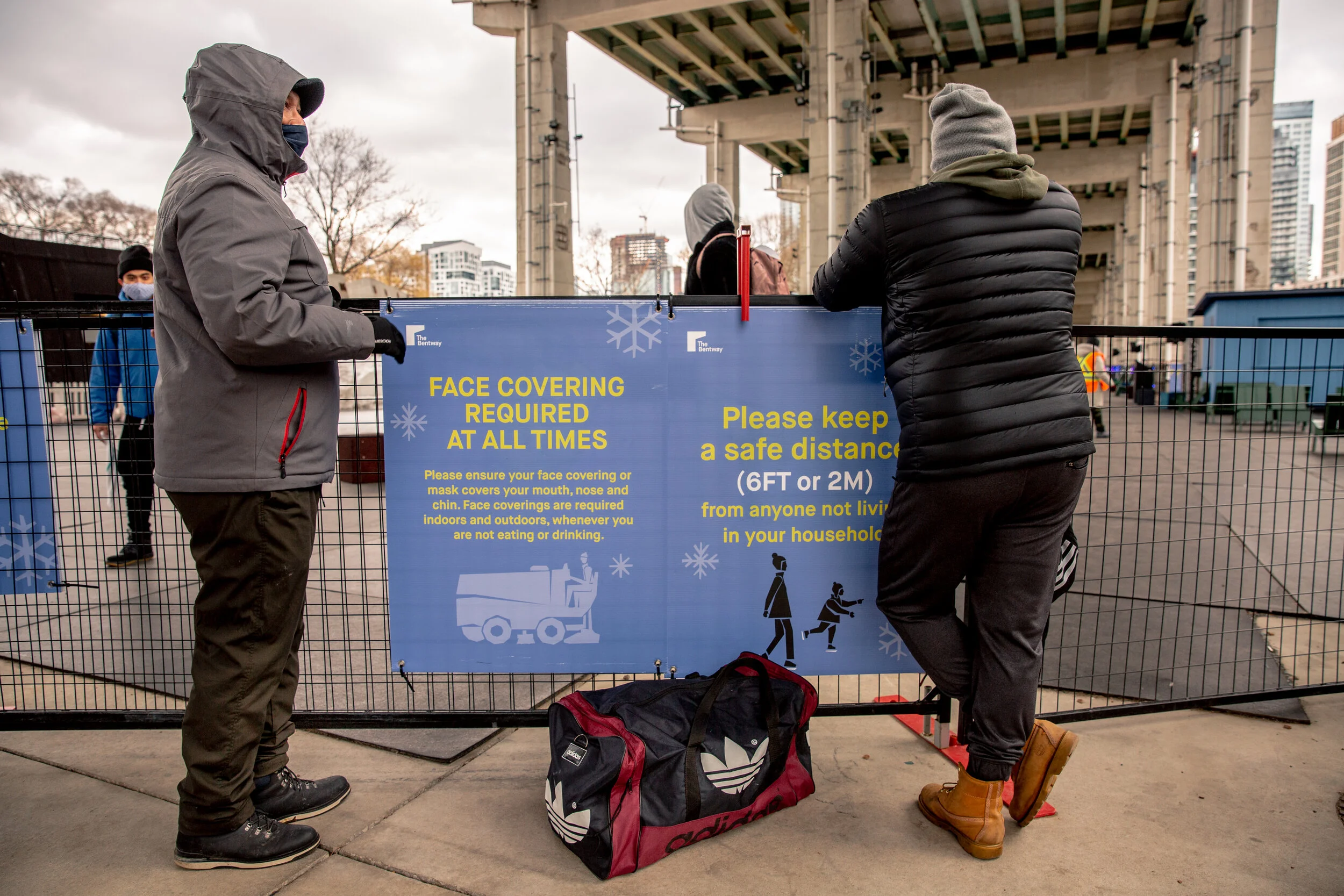 (2/2) While the rules of public spaces might be ambiguous, signs along the fence emphasize following safety measures once you are inside. These demarcations are required to keep the public safe; however, the rules within these spaces may well change 